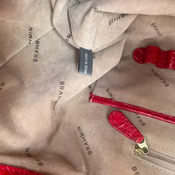 Brahmin Red Croc-Embossed Hobo Bag - Picture 8 of 10